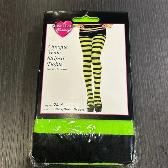 Music Legs Striped Tights NWT - Picture 2 of 3